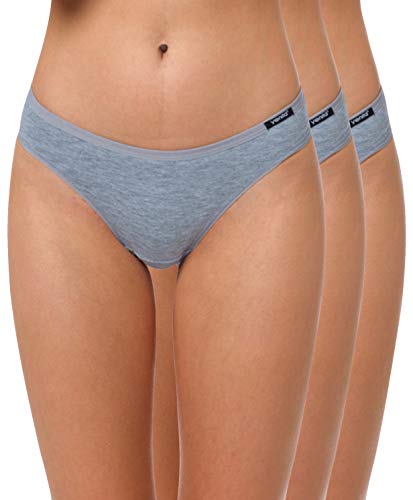 Yenita 3er Set Damen Basic Unterwäsche-Collection, String Tanga, Grau, Gr. L von Yenita