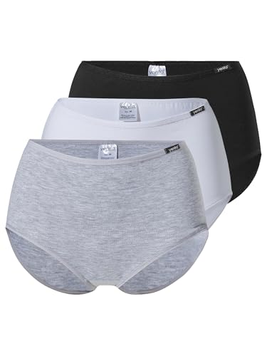 Yenita 3er Set Damen Basic Unterwäsche-Collection, Taillenslip, Gemischt (Schwarz, Weiss, Grau), Gr. M von Yenita
