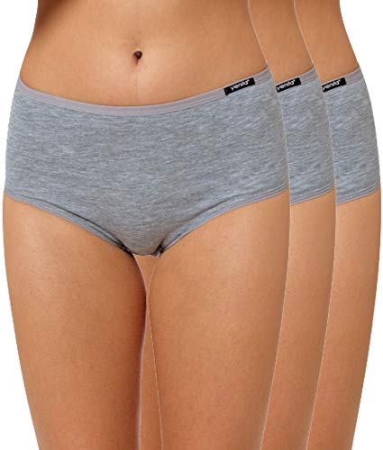 Yenita 3er Set Damen Basic Unterwäsche-Collection, Taillenslip, Grau, Gr. M von Yenita