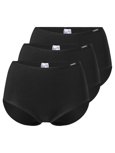 Yenita 3er Set Damen Basic Unterwäsche-Collection, Taillenslip, Schwarz, Gr. XL von Yenita