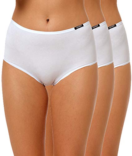 Yenita 3er Set Damen Basic Unterwäsche-Collection, Taillenslip, Weiss, Gr. M von Yenita