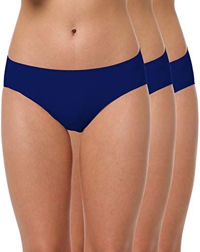 Yenita 3er Set Damen Slips Microfaser Hüftslips - Wohlfühl Unterwäsche (L/XL, Marine blau 3er Pack) von Yenita