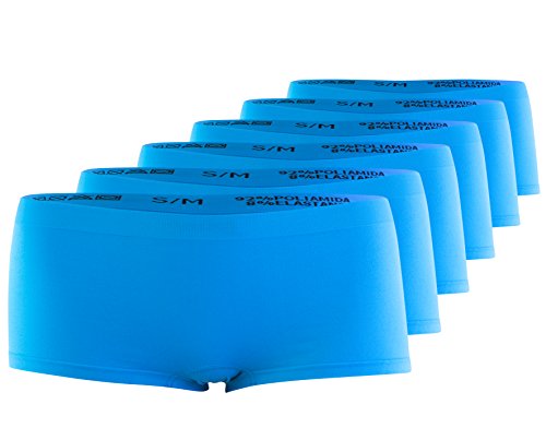 Yenita 6er Pack Damen Seamless Microfaser Pantys, Hipster, Shorts, Hot Pants, Slips (L/XL, 6er Pack-Turquoise) von Yenita