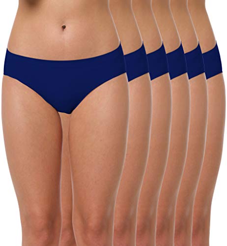 Yenita 6er Set Damen Slips Microfaser Hüftslips - Wohlfühl Unterwäsche (L/XL, Marine blau 6er Pack) von Yenita