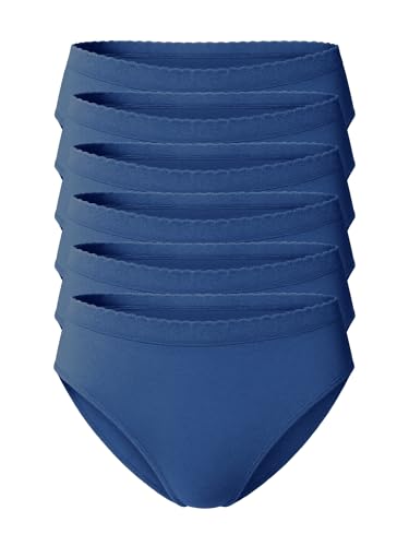 Yenita 6er Set Damen Slips Microfaser Hüftslips - Wohlfühl Unterwäsche (L/XL, Marine blau 6er Pack) von Yenita