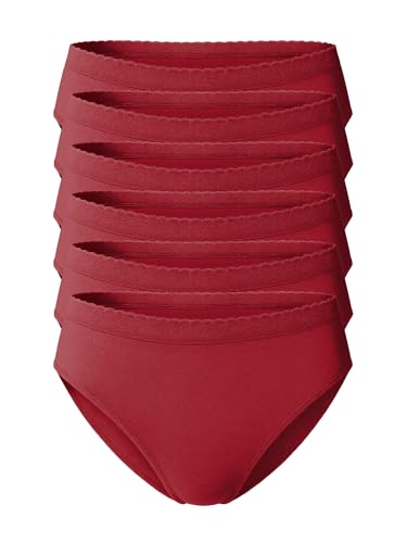 Yenita 6er Set Damen Slips Microfaser Hüftslips - Wohlfühl Unterwäsche (S/M, Claret-rot 6er Pack) von Yenita