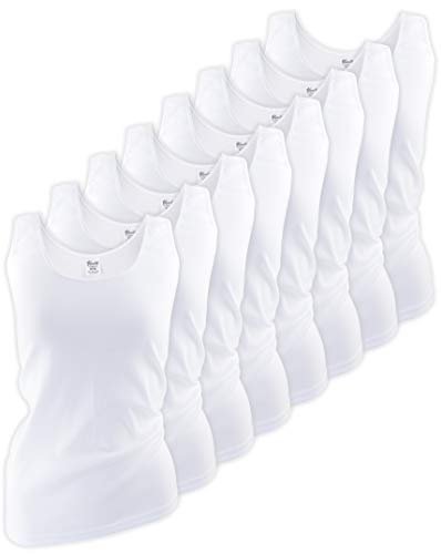 Yenita 8 Stück Damen Tank Top - Unterhemden mit dezent glänzender Satinband-Einfassung, Gr. 52-54 Yenita 8 Stück Damen Tank Top - Unterhemden mit dezent glänzender Satinband-Einfassung, Gr. 52-54 von Yenita