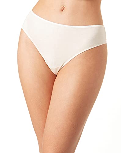 Yenita Bambus Damen Unterwäsche, Slip mit Spitze hinten, Champagner, Gr. L von Yenita