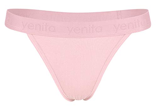 Yenita Bambus Damen Unterwäsche, String Tanga, Pink, Gr. L von Yenita