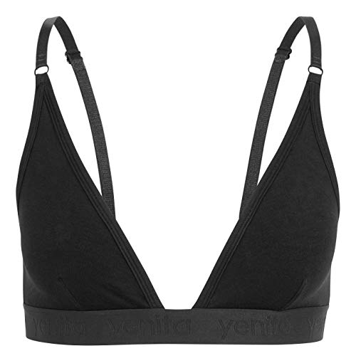 Yenita Bambus Damen Unterwäsche, Triangel BH, Schwarz, Gr.XL von Yenita