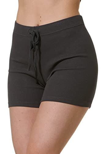 Yenita Damen RIPP-Jersey Shorts, Loungewear Shorts, anthrazit, Gr. M von Yenita