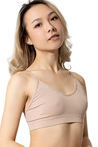 Yenita Damen Unterwäsche Ribbed Collection, Bustier-BH/Top, Beige in Gr.S von Yenita