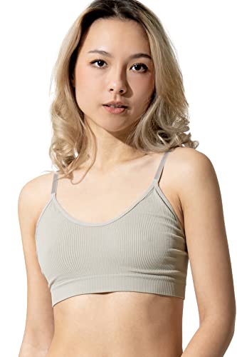 Yenita Damen Unterwäsche Ribbed Collection, Bustier-BH/Top, Khaki in Gr.M von Yenita