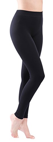 Yenita Leggings Damen Baumwolle Leggins Sporthose Schwarz, Gr. S von Yenita