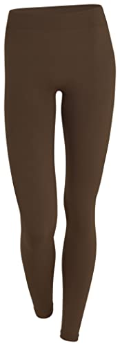 Yenita Thermoleggings Gefütterte Damen Legging mit Innenfleece im 2er Pack, Winter Seamless Thermo Legging in Braun, GR: L/XL von Yenita