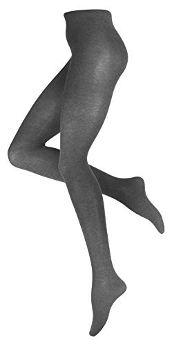 Yenita Warme Damen Baumwoll Strumpfhose, Strickstrumpfhose Uni Farben (44-46, grau) von Yenita