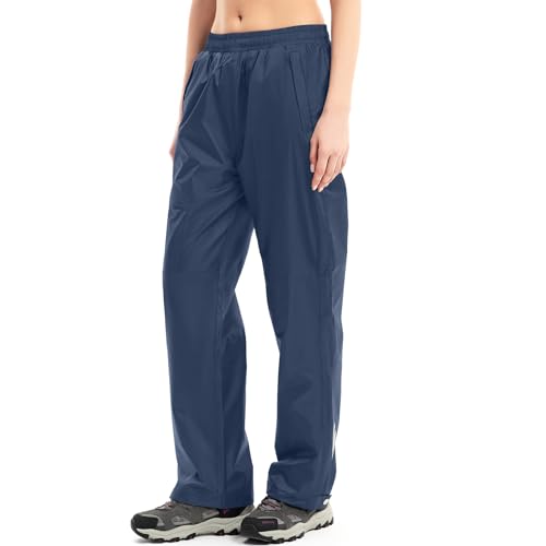 Yenwits Regenhose Damen Wasserdicht Atmungsaktiv Leicht Fahrrad Überziehhose Winddicht Wanderhose Outdoor Trekkinghose Arbeitshose(2090,Blau,M) von Yenwits