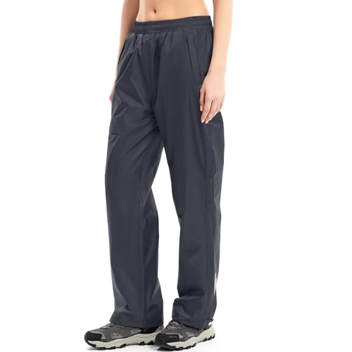 Yenwits Regenhose Damen Wasserdicht Atmungsaktiv Leicht Fahrrad Überziehhose Winddicht Wanderhose Outdoor Trekkinghose Arbeitshose(2090,Grau,M) von Yenwits