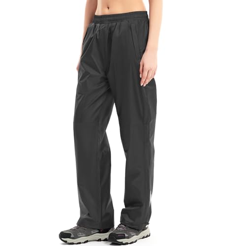 Yenwits Regenhose Damen Wasserdicht Atmungsaktiv Leicht Fahrrad Überziehhose Winddicht Wanderhose Outdoor Trekkinghose Arbeitshose(2090,Schwarz01,L) von Yenwits