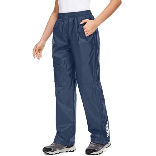 Yenwits Regenhose Damen Wasserdicht Atmungsaktiv Leicht Fahrrad Überziehhose Winddicht Wanderhose Outdoor Trekkinghose Arbeitshose(2090,Blau,S) von Yenwits