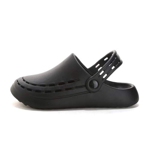 Clogs & Pantoletten Für Damen Herren, Sommer Atmungsaktiv Schlappi Gartenschuhe, Wasserdicht Rutschfest Latschen Arbeitsschuhe Damen Pflege Bequem Gartenclogs Hausschuhe Schuhe, Schwarz, EU 35-36 von Yenxapei