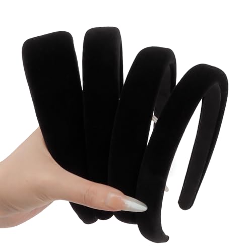 Yeomju Samt Haarreifen Damen 4 Stück Set Verschiedene Breiten Schwarz Gepolstertes Design Rutschfest Bequem Für Alltag Und Besondere Anlässe von Yeomju