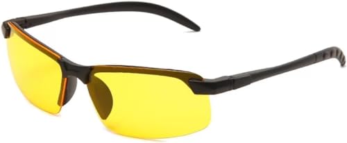 Yeooa Herren Damen Sonnenbrille Anti UV Sonnenbrille Anti UV Sonnenbrille Nacht fahren Angeln Bergsteigen Outdoor Sport Mode Sonnenbrille (Eine Größe,Gelb) von Yeooa