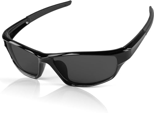 Yeooa Herren-und Damen sonnenbrille polarisiert anti-ultraviolett Sonnenbrille Mode retro rechteckige Sonnenbrille fahren Angeln Wandern Outdoor Sport Sonnenbrille (Eine Größe,Schwarz) von Yeooa