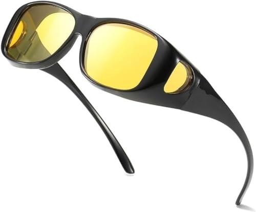 Yeooa Männer polarisierte UV Schutz Sonnenbrille zum Fahren Angeln Golf Frauen Outdoor Sport Sonnenbrille kann über Rahmen verwendet werden (Eine Größe,Gelb) von Yeooa