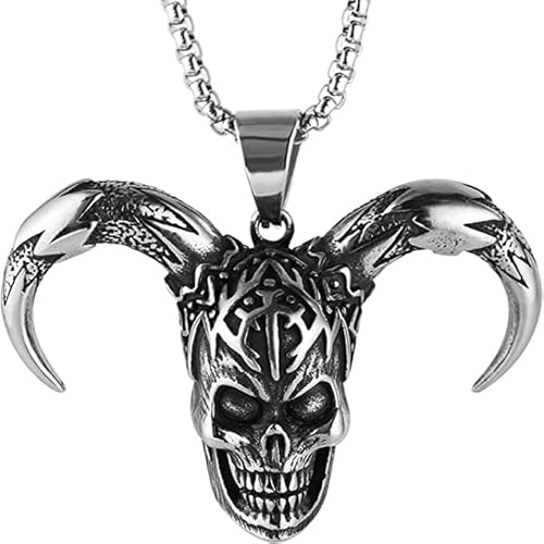 Punk Hip Hop Edelstahl Biker Totenkopf Anhänger Halskette Mode Gothic Herren Clown Anhänger Kette Schmuck Geschenk Großhandel, Edelstahl von Yerdos