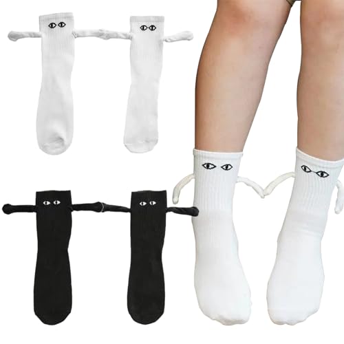 Yeria 2 Paar Lustige Magnetische Socken mit Händen Hand in Hand Socken Freundschaftssocken Magnet Socken Kleine Geschenke für Frauen Männer Freundin Freunde Partner Paare von Yeria