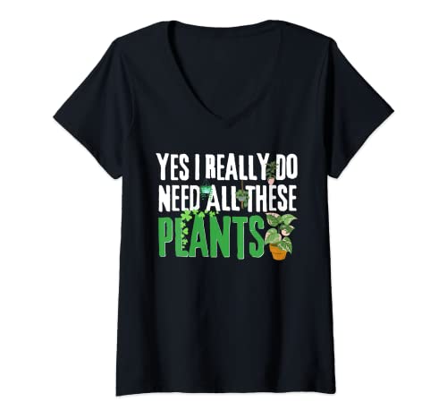 Damen Lustiges Pflanzen-Zitat, "Yes I Really Do Need All These Plants" T-Shirt mit V-Ausschnitt Damen Lustiges Pflanzen-Zitat, "Yes I Really Do Need All These Plants" T-Shirt mit V-Ausschnitt von Yes I Really Do Need All These Plants Cute Design