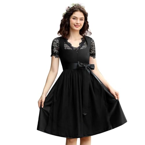 YesFashion Dirndl Damen Trachtenkleid Inkl. Dirndlbluse Und Dirndlschürze 3 Teilig für Bayerisches Oktoberfest von YesFashion