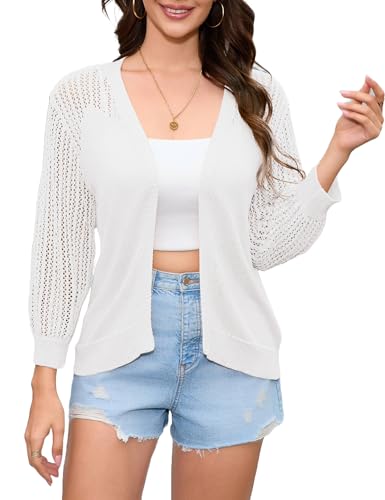 YesFashion Strickjacken für Damen Cardigan Elegant V-Ausschnitt 3/4 Arm Sommer von YesFashion