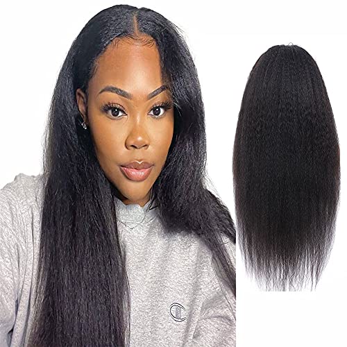 YesJYas Echthaar Perücke Damen Human Hair Wig Brazilian Virgin Hair Wig 150% Density 13x4x1 Middle Part Lace Front Wig Pre Plucked With Natural Hairline 12 Zoll von YesJYas