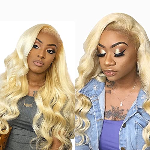 YesJYas Ombre Lace Front Wig Echthaar Perücke Blond Curly Wig 150% Destiny 4x4 Free Part Lace Closure Wig Brazilian Hair Wig Water Wave Wigs For Black Women 613 Colour 18 Zoll von YesJYas