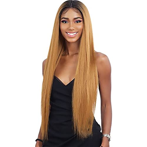 YesJYas Lace Wig Human Hair Echthaar Perücke Ombre 1b/27 Honey Blonde Lace Front Wig Straight 4x4 Lace Closure Wig Brazilian Wig For Black Women 150% Density 14 Zoll von YesJYas