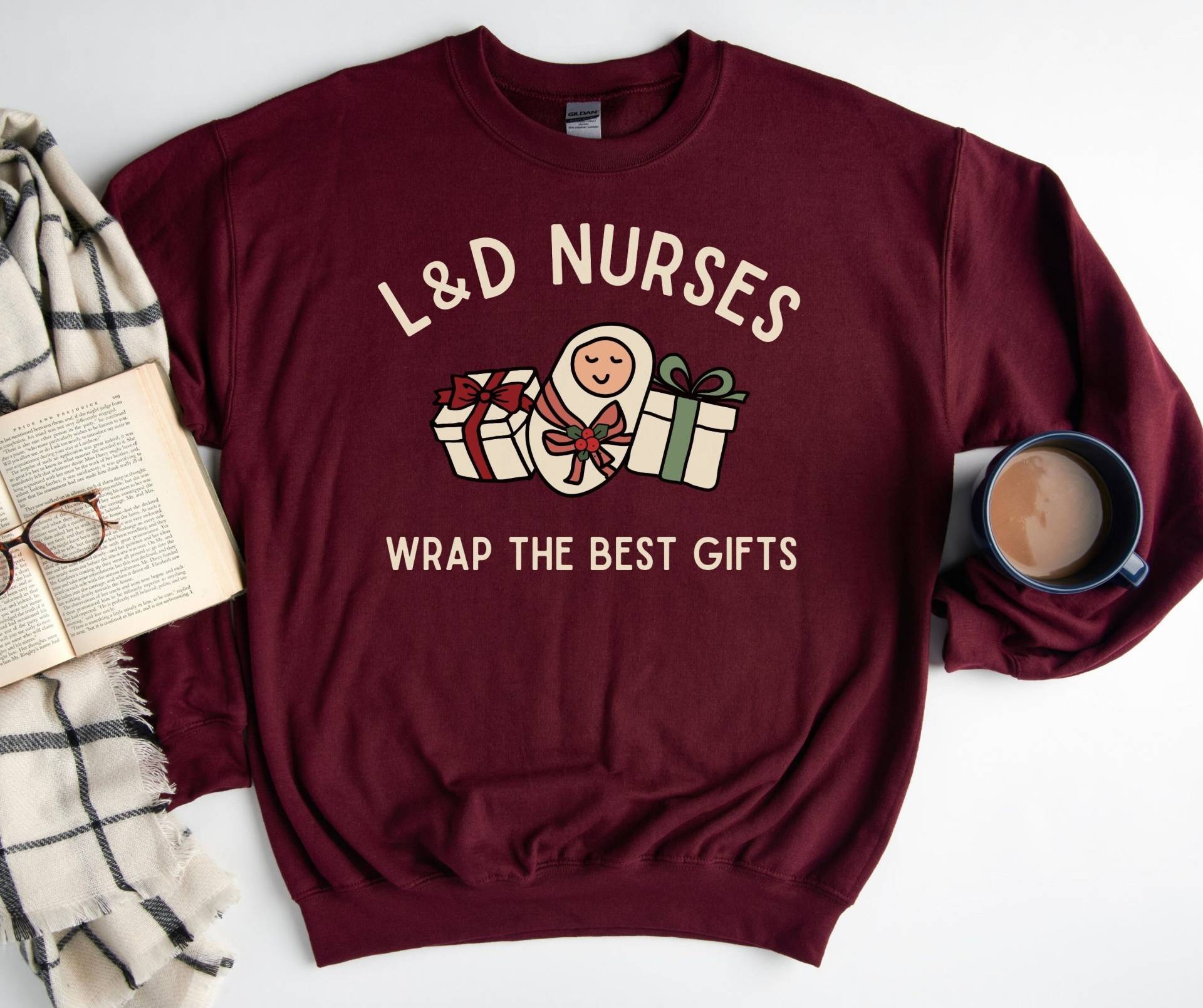 Arbeits - Und Krankenschwester Weihnachten Sweatshirt, Weihnachtspullover Für L D Krankenschwestern, Mutter Baby Urlaub L&d Shirt, Geschenk von YesYesYallApparel