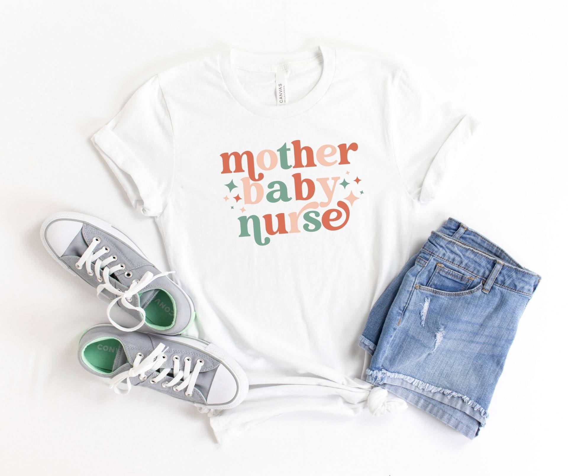 Retro Mutter Baby Krankenschwester Tshirt, Danke Geschenk Für Hebamme Shirt, Geburtshelfer, Arbeit Und Lieferung Doula von YesYesYallApparel