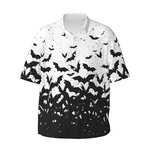 Yesad Hemden für Herren, Button-Up-Shirt, kurze Ärmel, lässiges Grafik-Shirt, stilvolles Sommer-Strand-Shirt, Fledermäuse, 3X-Groß Yesad Hemden für Herren, Button-Up-Shirt, kurze Ärmel, lässiges Grafik-Shirt, stilvolles Sommer-Strand-Shirt, Fledermäuse, 3X-Groß von Yesad