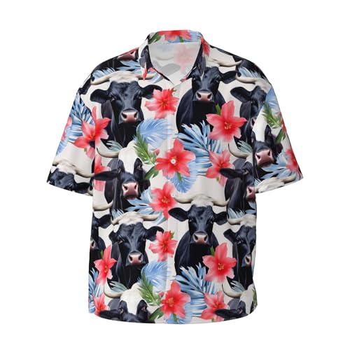 Yesad Hemden für Herren, Button-Up-Shirt, kurze Ärmel, lässiges Grafik-Shirt, stilvolles Sommer-Strand-Shirt, Kuhblume, 3X-Groß Yesad Hemden für Herren, Button-Up-Shirt, kurze Ärmel, lässiges Grafik-Shirt, stilvolles Sommer-Strand-Shirt, Kuhblume, 3X-Groß von Yesad