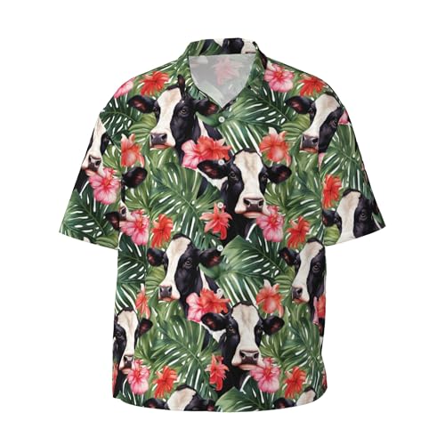 Yesad Hemden für Herren, Button-Up-Shirt, kurze Ärmel, lässiges Grafik-Shirt, stilvolles Sommer-Strand-Shirt, Tropische Kuhpflanzen, 3X-Groß Yesad Hemden für Herren, Button-Up-Shirt, kurze Ärmel, lässiges Grafik-Shirt, stilvolles Sommer-Strand-Shirt, Tropische Kuhpflanzen, 3X-Groß von Yesad
