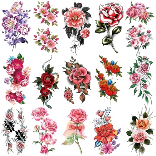 Yesallwas 15 Blätter Rose Blume Temporäre Tattoos Fake Tattoos Erwachsene Rose Tattoo Klebe Tattoo Wasserfeste Tattoo Aufkleber Arm Tattoo, Klebetattoos Frauen Tatoos Yesallwas 15 Blätter Rose Blume Temporäre Tattoos Fake Tattoos Erwachsene Rose Tattoo Klebe Tattoo Wasserfeste Tattoo Aufkleber Arm Tattoo, Klebetattoos Frauen Tatoos von Yesallwas