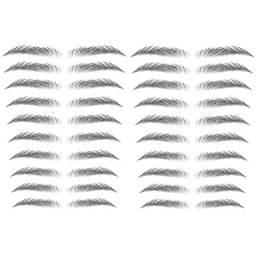 Yesallwas 2 Blätter 4D Haarähnliche Augenbrauen Tätowierungen Aufkleber,Wasserdichte Augenbrauen Transfer Aufkleber,Shaping Brow Tattoo Falsche Augenbrauen (Schwarz) (Schwarz-02) von Yesallwas