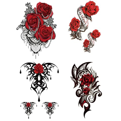Yesallwas 4 Blätter Groß Rose Blume Temporäre Tattoos Fake Tattoos Erwachsene Rose Tattoo Klebe Tattoo Wasserfeste Tattoo Aufkleber Arm Tattoo, Klebetattoos Frauen Tatoos Yesallwas 4 Blätter Groß Rose Blume Temporäre Tattoos Fake Tattoos Erwachsene Rose Tattoo Klebe Tattoo Wasserfeste Tattoo Aufkleber Arm Tattoo, Klebetattoos Frauen Tatoos von Yesallwas