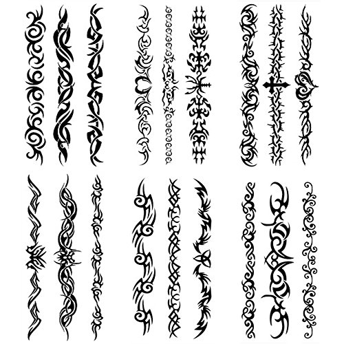 Yesallwas 6 Blätter Tribal Temporäre Tattoos, Schwarze Tribal Fake Tattoos Aufkleber, Skizzen Temporary Tattoo Aufkleber Klebetattoos Erwachsene für Frauen und Männer Yesallwas 6 Blätter Tribal Temporäre Tattoos, Schwarze Tribal Fake Tattoos Aufkleber, Skizzen Temporary Tattoo Aufkleber Klebetattoos Erwachsene für Frauen und Männer von Yesallwas