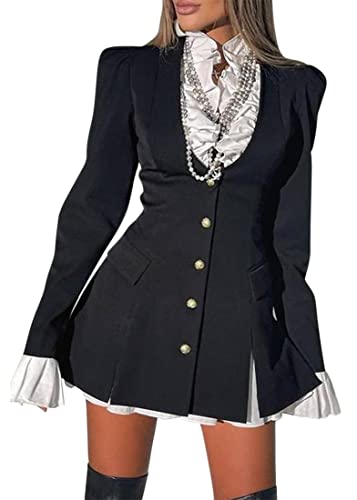 Yesgirl Damen Hemdkleid Elegant Blusenkleid Langarm Tunika Kleider Freizeitkleid Spleißen A Linie Kleider Knöpfen Herbstkleid Casual Minikleid A Schwarz L Yesgirl Damen Hemdkleid Elegant Blusenkleid Langarm Tunika Kleider Freizeitkleid Spleißen A Linie Kleider Knöpfen Herbstkleid Casual Minikleid A Schwarz L von Yesgirl