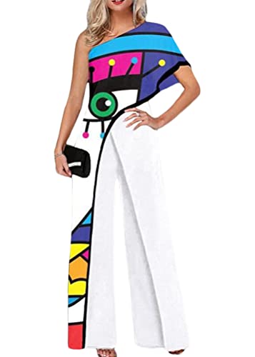 Yesgirl Damen Jumpsuit Elegant Kurzarm Playsuit Schulterfrei Lang Overall Hosenanzug Casual Lose Drucken Playsuit Ärmellos Taille Romper Sommer A Weiß10 L Yesgirl Damen Jumpsuit Elegant Kurzarm Playsuit Schulterfrei Lang Overall Hosenanzug Casual Lose Drucken Playsuit Ärmellos Taille Romper Sommer A Weiß10 L von Yesgirl