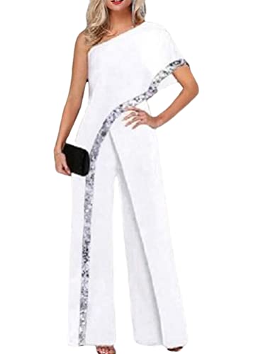 Yesgirl Damen Jumpsuit Elegant Kurzarm Playsuit Schulterfrei Lang Overall Hosenanzug Casual Lose Drucken Playsuit Ärmellos Taille Romper Sommer A Weiß7 M Yesgirl Damen Jumpsuit Elegant Kurzarm Playsuit Schulterfrei Lang Overall Hosenanzug Casual Lose Drucken Playsuit Ärmellos Taille Romper Sommer A Weiß7 M von Yesgirl