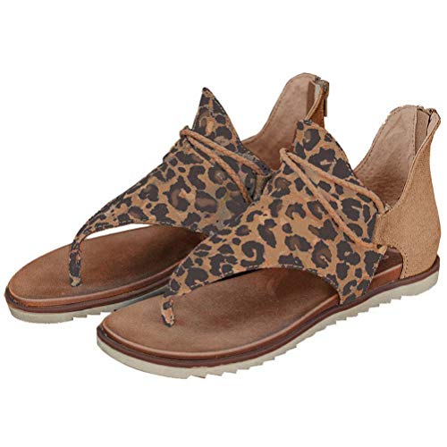 Yesgirl Damen Leopard Sommer Sandalen Bequeme Schlangenmuster Strand Sandalen Frauen Elegante Sandaletten Zebra Strand Schöne Y Leopard 38 EU von Yesgirl
